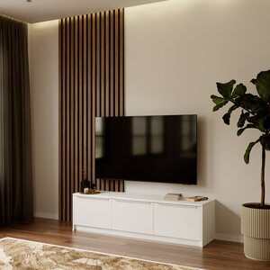 Artego Design Hugo 153 cm TV Ladekast Staand Turin Alpine Wit