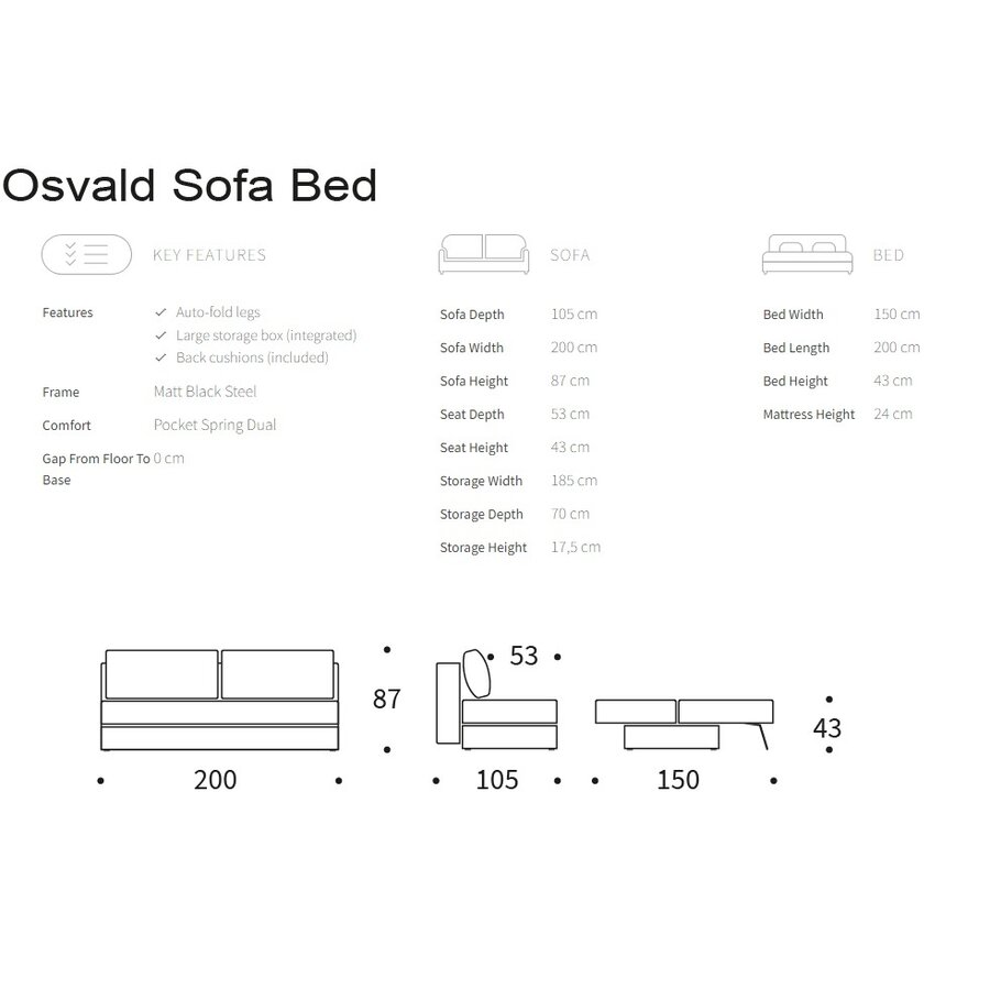 Osvald Warm Grijs Slaapbank