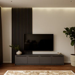 Artego Design Hugo 203 cm TV Ladekast Staand Turin Grafiet