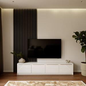 Artego Design Hugo 203 cm TV Ladekast Staand Eco HG Alpine Wit