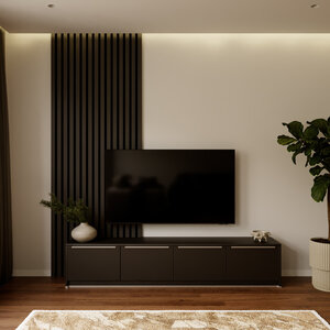 Artego Design Hugo 203 cm TV Ladekast Staand Turin Zwart