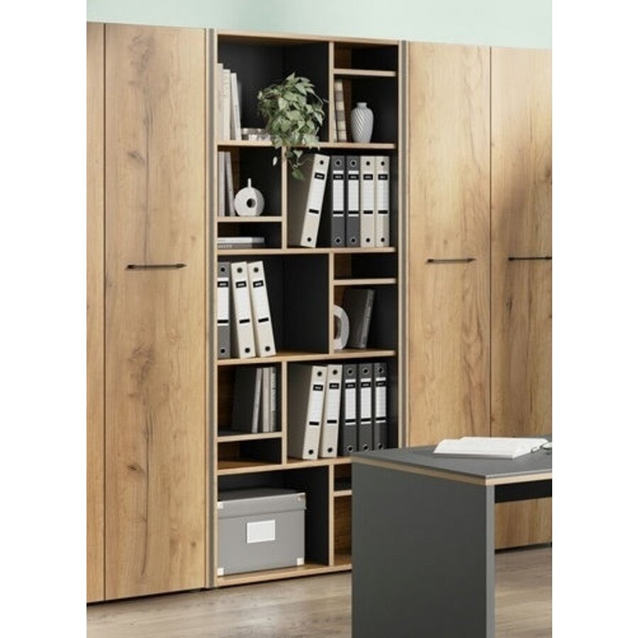 Pasadena Plank Verdelers Grafiet/Eiken 3 Stuks