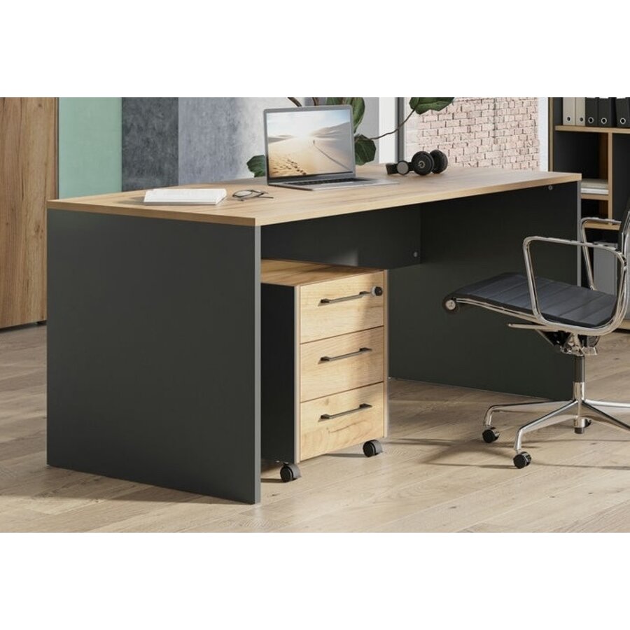 Pasadena Bureautafel Grafiet / Eiken Pasadena Bureautafel Grafiet / Eiken