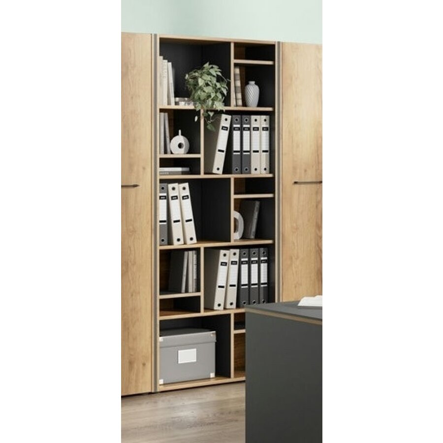 Pasadena Kast Hoog Grafiet / Eiken Pasadena Kast Hoog Grafiet / Eiken