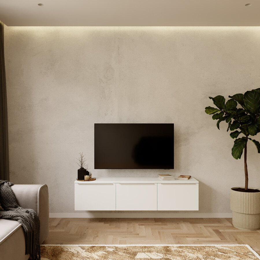 Hugo 150 cm TV Wandmeubel Turin Alpine Wit Hugo 150 cm TV Wandmeubel Turin Alpine Wit