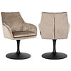 Marlon Taupe Chenille Draaifauteuil