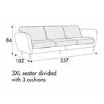 Emma 4-Zits 257 cm Bank - 3 Kussens Emma 4-Zits 257 cm Bank - 3 Kussens
