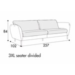 Emma 4-Zits 257 cm Bank - 2 Kussens Emma 4-Zits 257 cm Bank - 2 Kussens