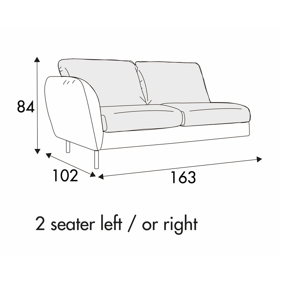 Emma 2-Zits 163 cm Links/Rechts Emma 2-Zits 163 cm Links/Rechts
