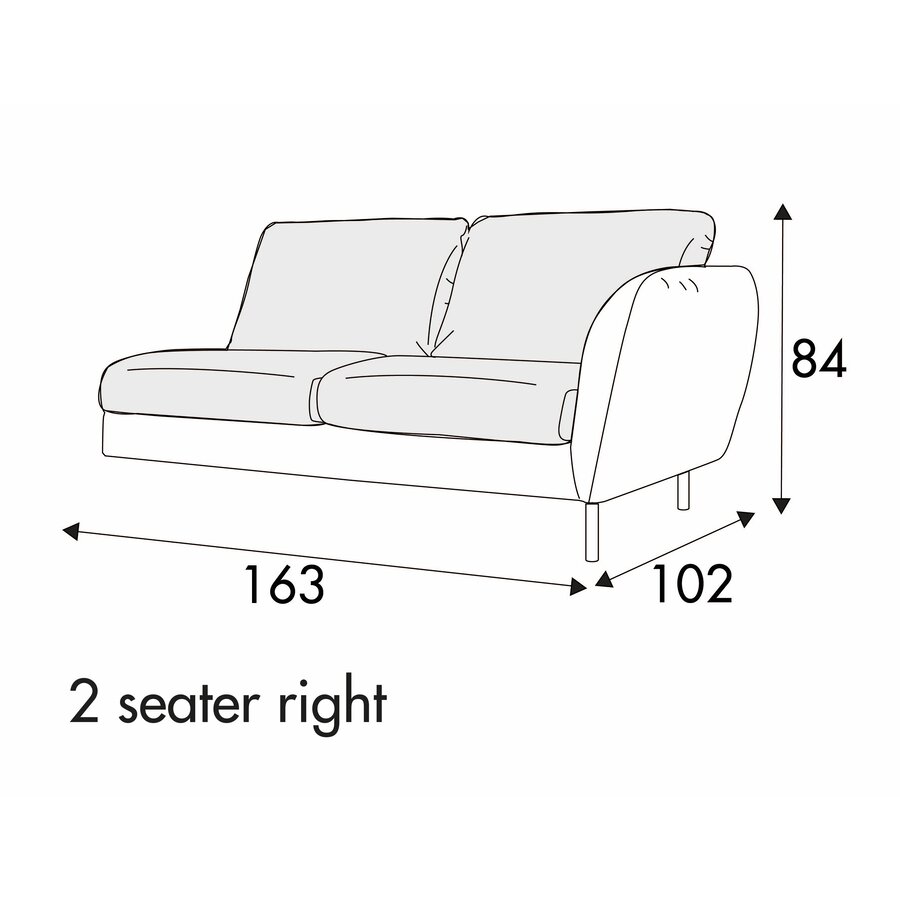 Emma 2-Zits 163 cm Links/Rechts Emma 2-Zits 163 cm Links/Rechts