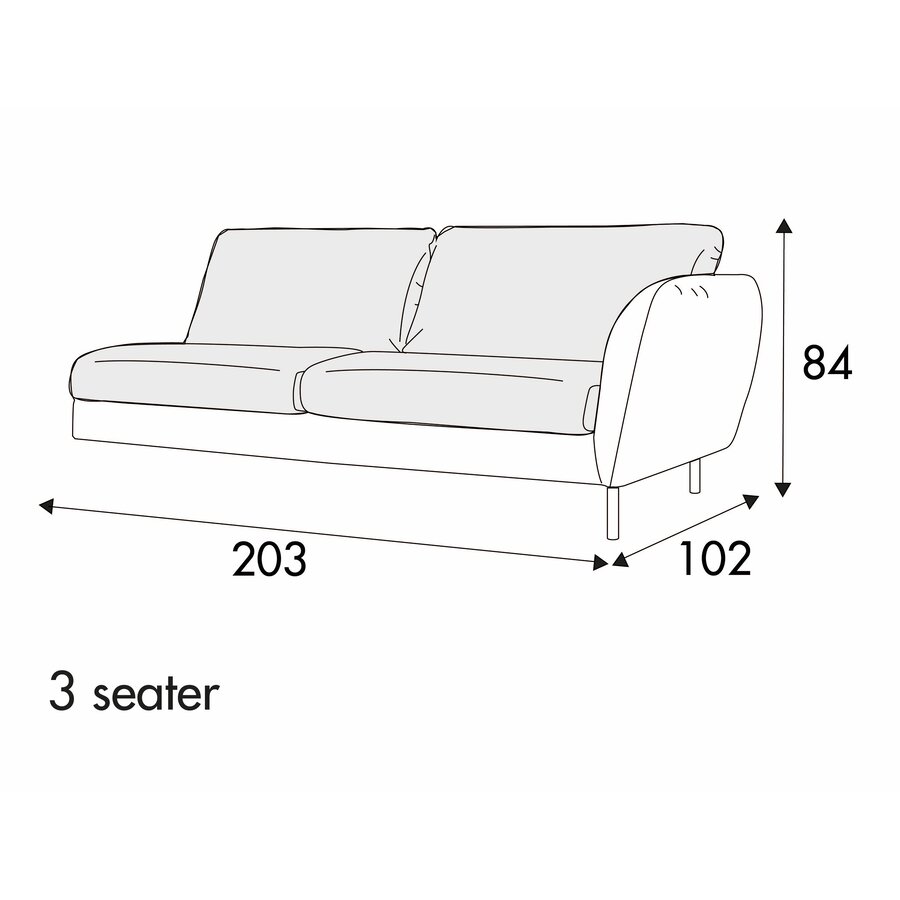 Emma 3-Zits 203 cm Links/Rechts Emma 3-Zits 203 cm Links/Rechts