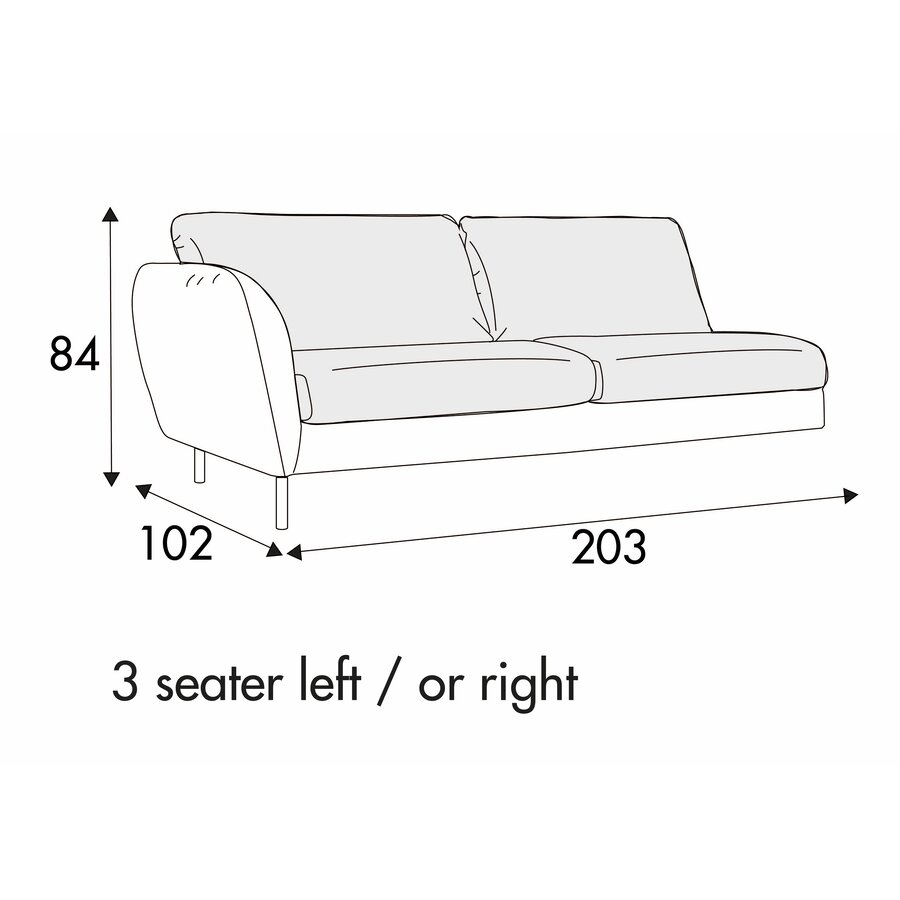 Emma 3-Zits 203 cm Links/Rechts Emma 3-Zits 203 cm Links/Rechts