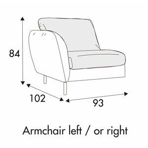 Emma Armfauteuil 93 cm Links/Rechts