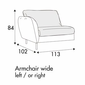 Emma Armfauteuil 113 cm Links/Rechts