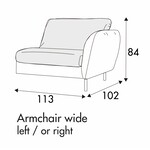 Emma Armfauteuil 113 cm Links/Rechts Emma Armfauteuil 113 cm Links/Rechts