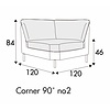 Emma Hoek 90º 120 cm Emma Hoek 90º 120 cm