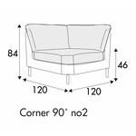 Emma Hoek 90º 120 cm Emma Hoek 90º 120 cm