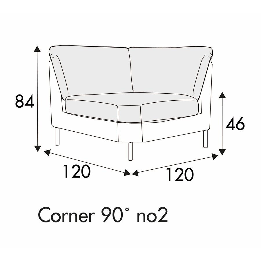 Emma Hoek 90º 120 cm Emma Hoek 90º 120 cm