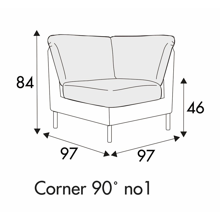 Emma Hoek 90º 97 cm Emma Hoek 90º 97 cm