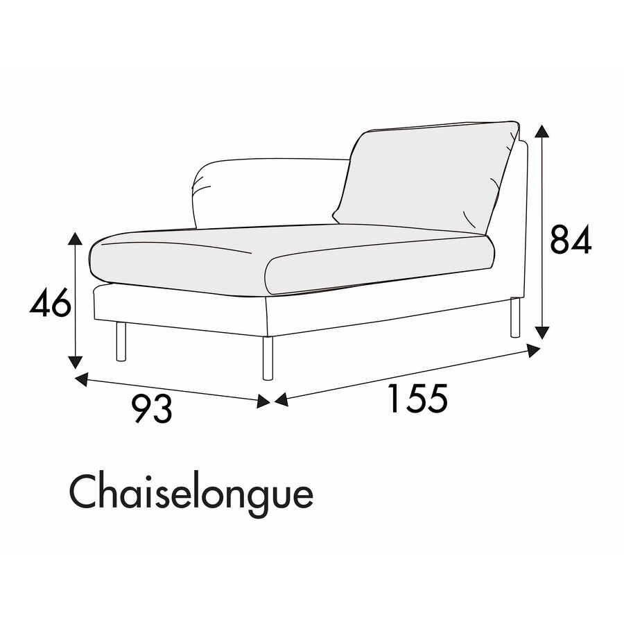 Emma Chaise Longue 93 x 155 cm Rechts/Links Emma Chaise Longue 93 x 155 cm Rechts/Links