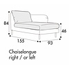 Emma Chaise Longue 93 x 155 cm Rechts/Links