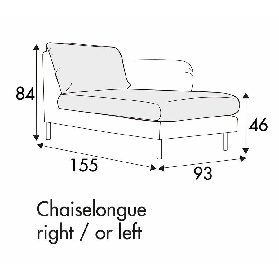Emma Chaise Longue 93 x 155 cm Rechts/Links Emma Chaise Longue 93 x 155 cm Rechts/Links