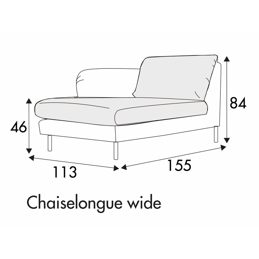 Emma Chaise Longue 113 x 155 cm Rechts/Links Emma Chaise Longue 113 x 155 cm Rechts/Links