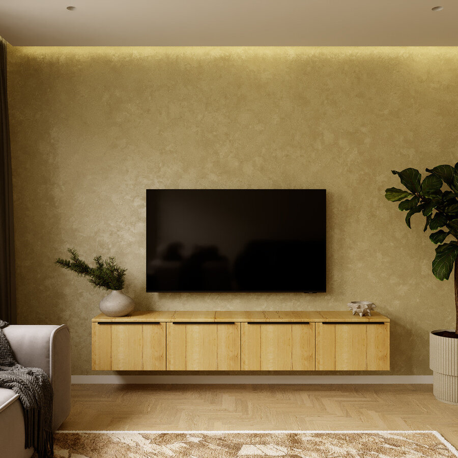 Hugo 200 cm TV Wandmeubel Trendy Eiken