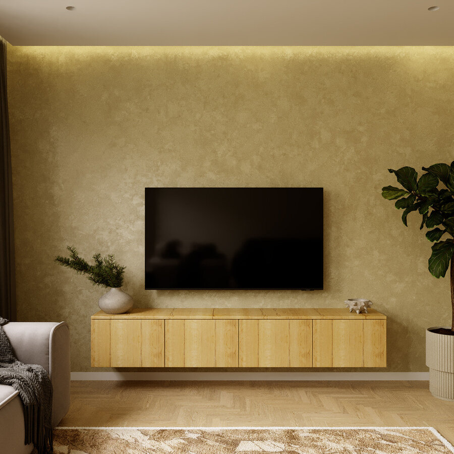 Hugo 200 cm TV Wandmeubel Trendy Eiken