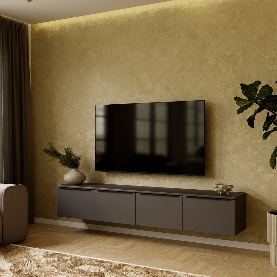 Hugo 200 cm TV Wandmeubel Turin Grafiet