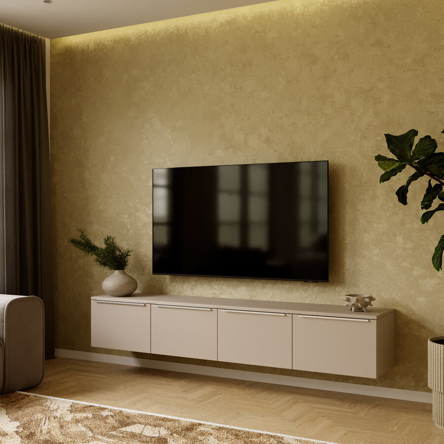Hugo 200 cm TV Wandmeubel Turin Cashmere Hugo 200 cm TV Wandmeubel Turin Cashmere