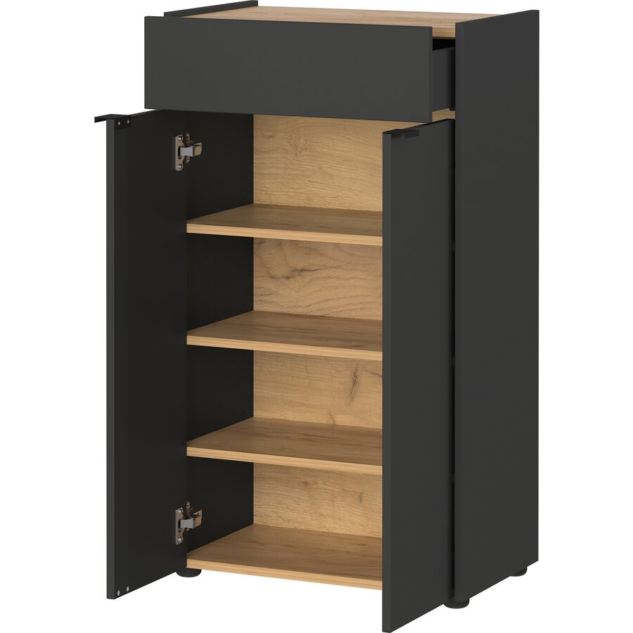 Forano Grafiet / Eiken Badkamerkast met Lade Forano Grafiet / Eiken Badkamerkast met Lade