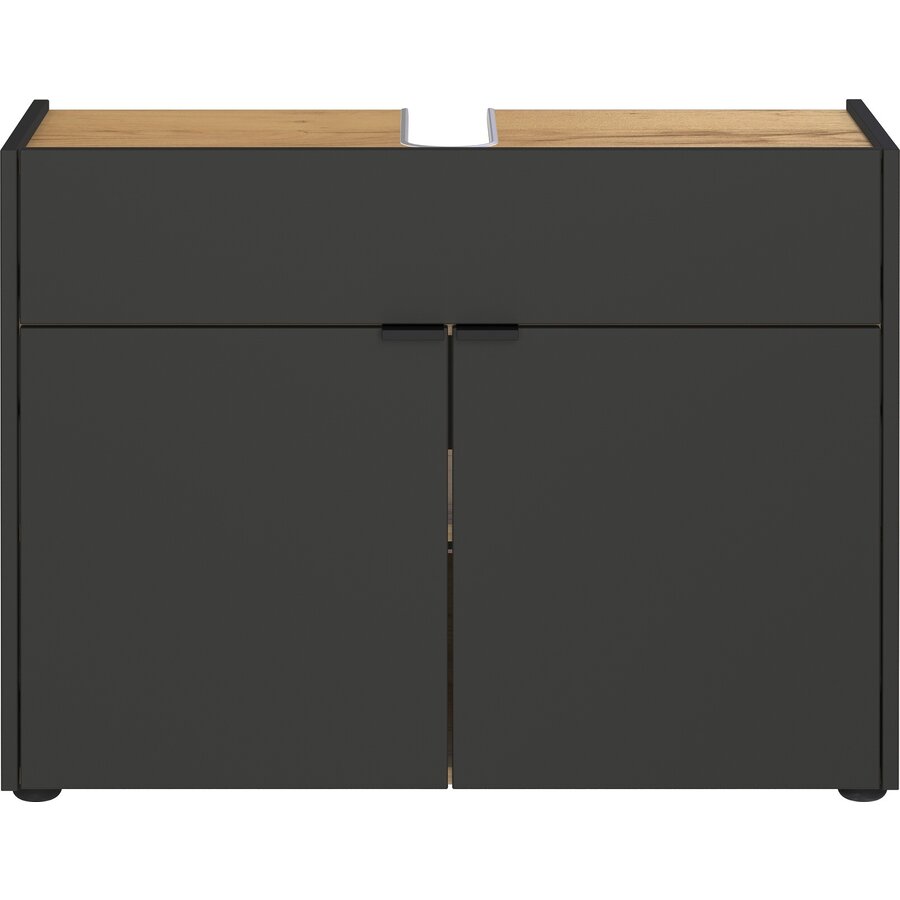 Forano Grafiet / Eiken Wastafelonderkast 80 cm