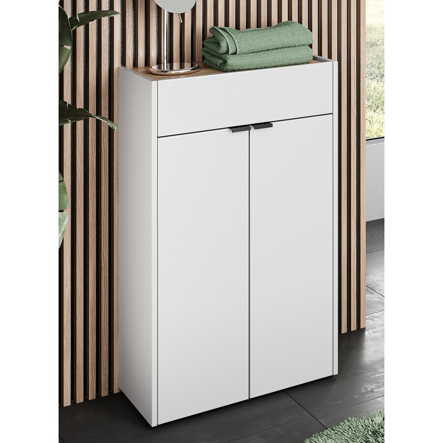 Forano Wit / Eiken Badkamerkast met Lade