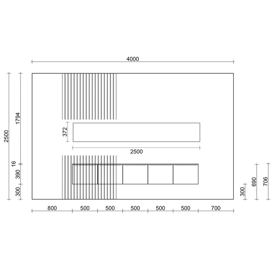 Hugo 250 cm TV Wandmeubel Eco HG Alpine Wit Hugo 250 cm TV Wandmeubel Eco HG Alpine Wit
