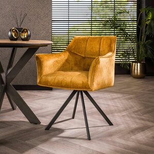 Davidi Design Raster Draaistoel Velvet Goud