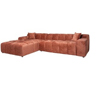 Richmond Interiors Cube 3-Zits Bank+Chaise Longue Links Blush Fusion