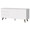 Plain Wit/Walnoot Dressoir 2-Deuren en 3-Lades