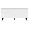 Plain Wit/Walnoot Dressoir 2-Deuren en 3-Lades