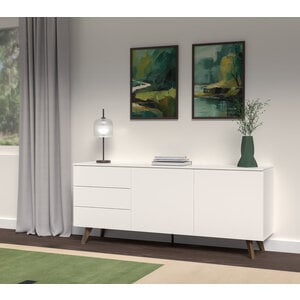 Tenzo Plain Wit/Walnoot Dressoir 2-Deuren en 3-Lades