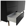 Plain Zwart / Walnoot Dressoir 210 cm