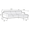 Sits Anja 2-Zits Bank + Chaise Longue Grijs