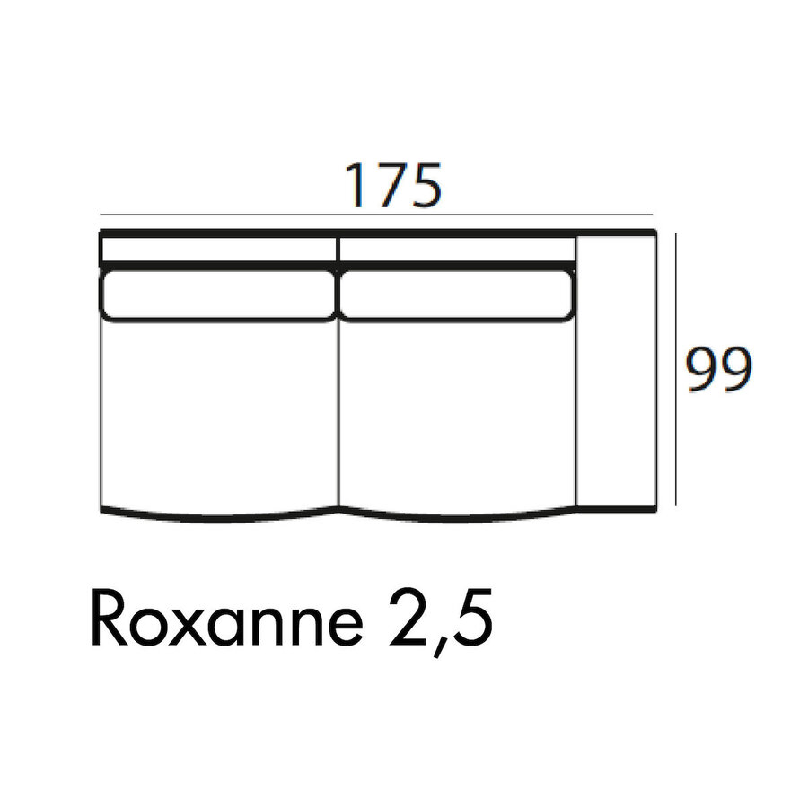 Roxanne 2,5-zits Bank + Chaise Longue 115 x 153 cm Links Roxanne 2,5-zits Bank + Chaise Longue 115 x 153 cm Links