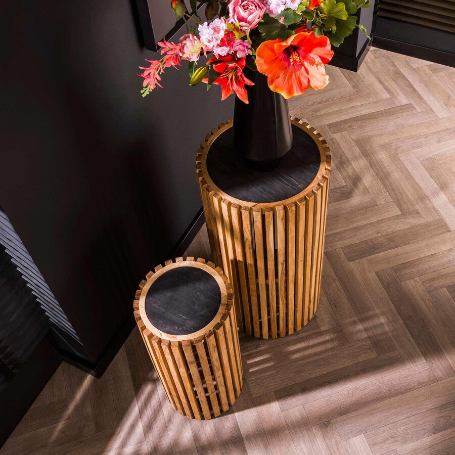 Linde Leisteen Plantenzuil Set Rond Linde Leisteen Plantenzuil Set Rond