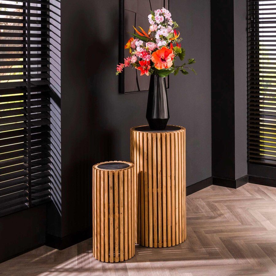 Linde Leisteen Plantenzuil Set Rond Linde Leisteen Plantenzuil Set Rond