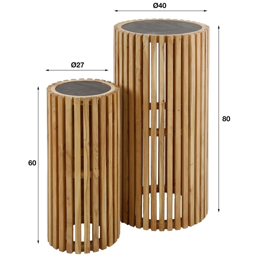 Linde Leisteen Plantenzuil Set Rond Linde Leisteen Plantenzuil Set Rond