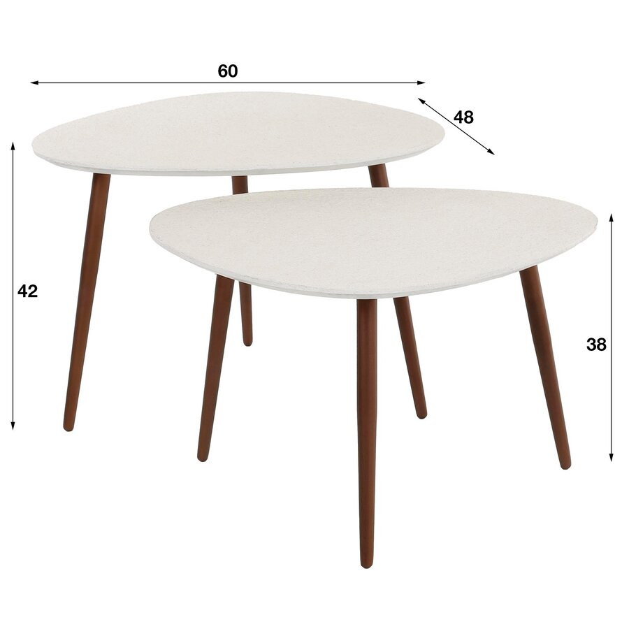 Stone Salontafel Set Driehoekig Stone Salontafel Set Driehoekig