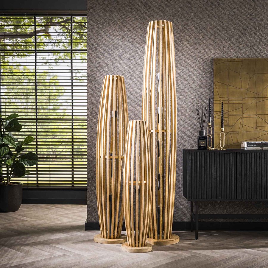 Orbit Vloerlamp Mango Hout 3L Orbit Vloerlamp Mango Hout 3L