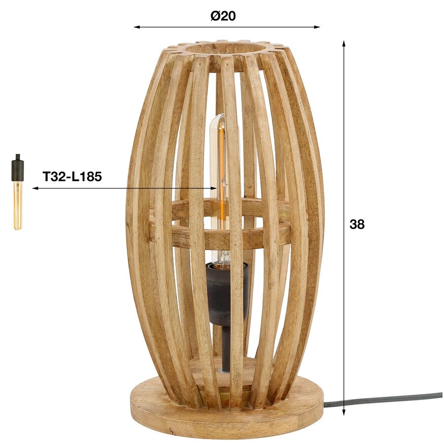 Orbit Tafellamp Mango Hout Orbit Tafellamp Mango Hout