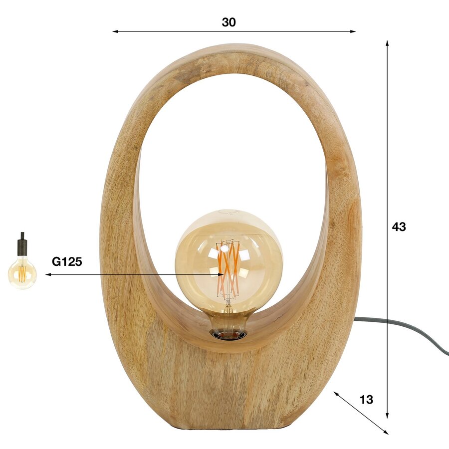 Arch Mango Hout Tafellamp Large Arch Mango Hout Tafellamp Large